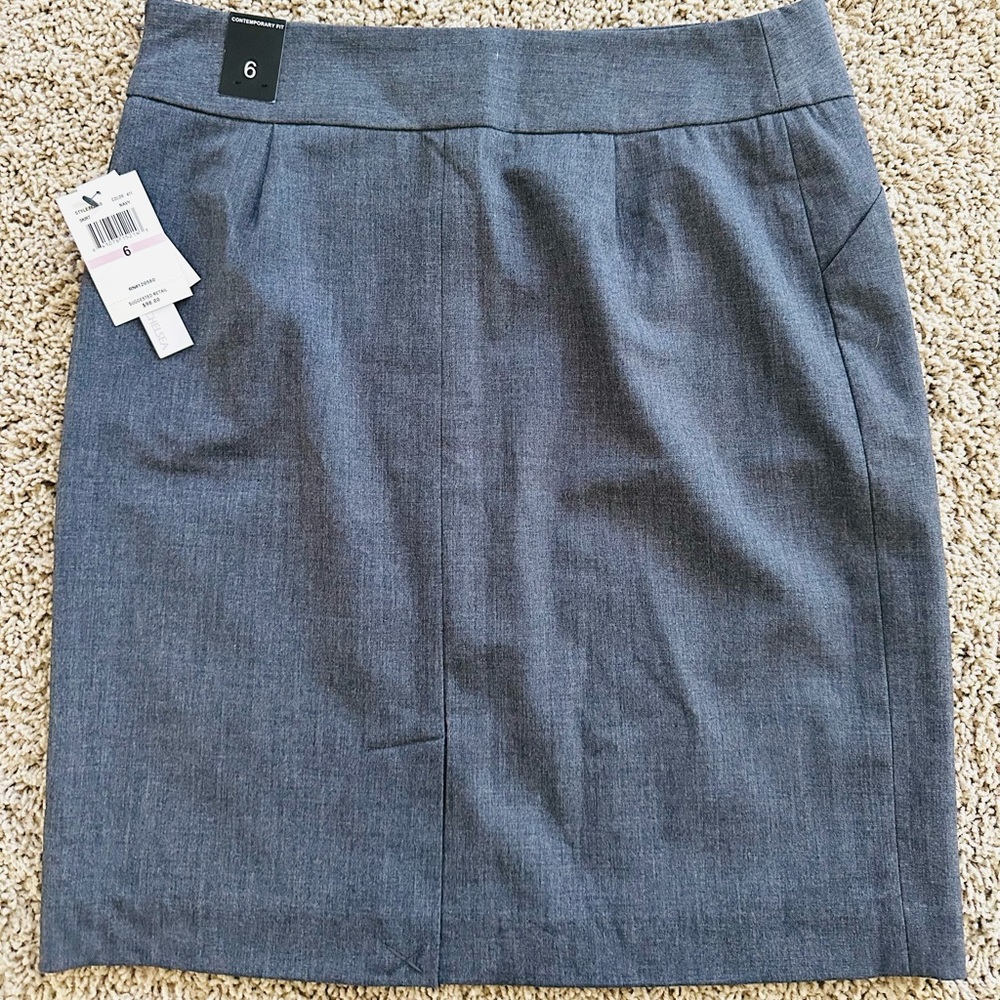 Amanda + Chelsea Navy Blue Pencil Skirt NWT Sz 6